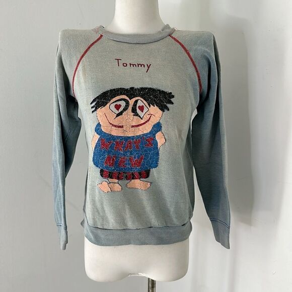 Vintage 1950s Worn To Perfection TOMMY Crewneck Sweatshirt - Picture 1 of 11